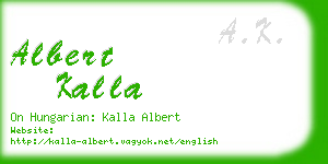 albert kalla business card